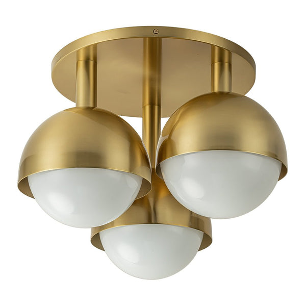 3 - Light Modern Mid - Century Opal Glass Semi Flush Mount - Yiilighting