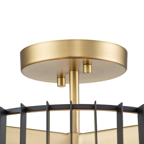 3 - Light Modern Sector Cage Flush Mount Ceiling Light - Yiilighting