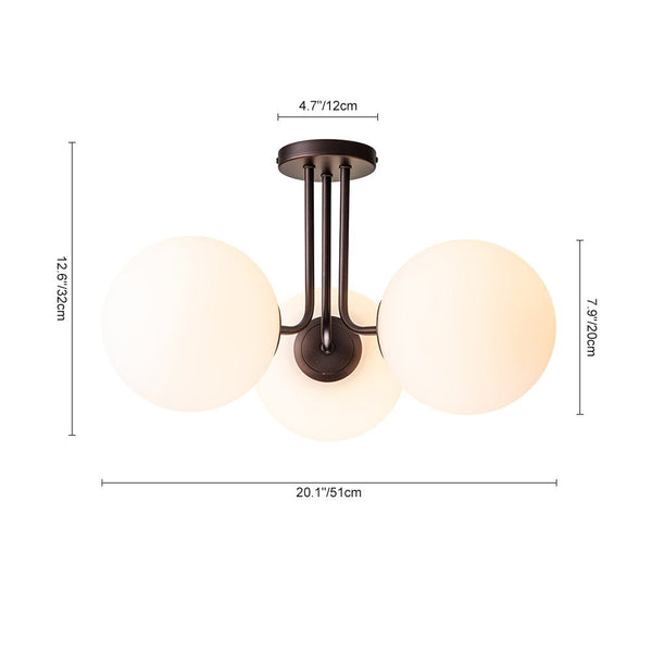 3 - Light Oil - rubbed Sputnik Semi Flush Mount - Yiilighting