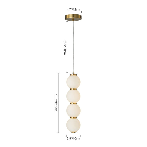 4 - Light Brass String Opal Glass LED Pendant Light - Yiilighting