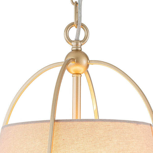 4-Light Classic Fabric Drum Chandelier | Champagne Gold Iron Pendant Light - Yiilighting