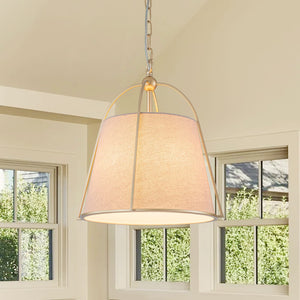 4-Light Classic Fabric Drum Chandelier | Champagne Gold Iron Pendant Light - Yiilighting
