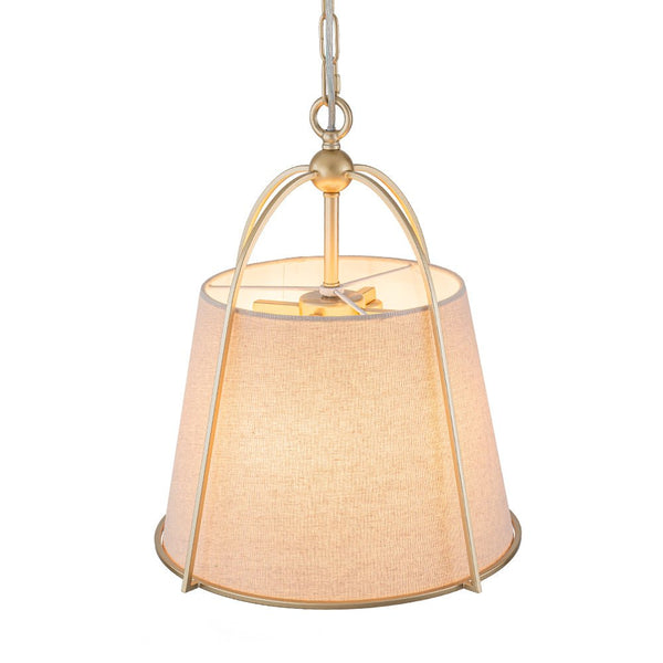 4-Light Classic Fabric Drum Chandelier | Champagne Gold Iron Pendant Light - Yiilighting