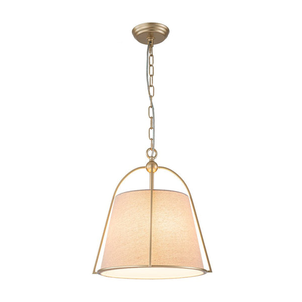 4-Light Classic Fabric Drum Chandelier | Champagne Gold Iron Pendant Light - Yiilighting