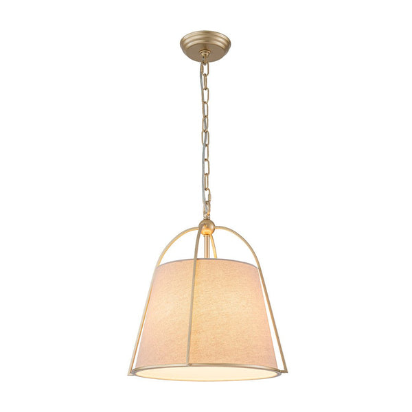 4-Light Classic Fabric Drum Chandelier | Champagne Gold Iron Pendant Light - Yiilighting