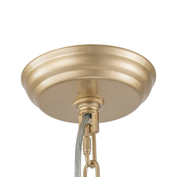 4-Light Classic Fabric Drum Chandelier | Champagne Gold Iron Pendant Light - Yiilighting