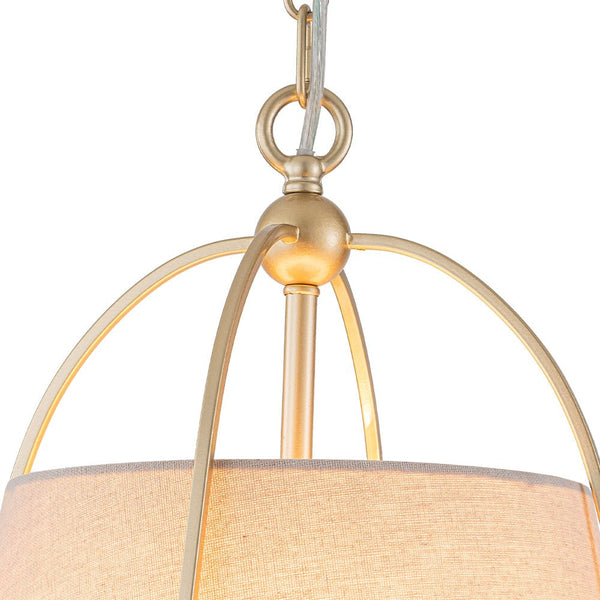 4-Light Classic Fabric Drum Chandelier | Champagne Gold Iron Pendant Light - Yiilighting