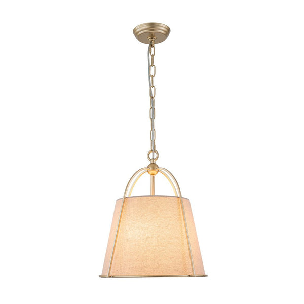 4-Light Classic Fabric Drum Chandelier | Champagne Gold Iron Pendant Light - Yiilighting