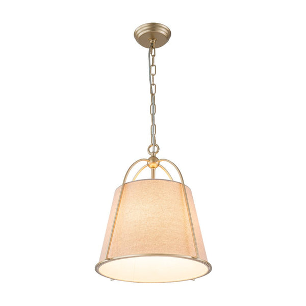 4-Light Classic Fabric Drum Chandelier | Champagne Gold Iron Pendant Light - Yiilighting