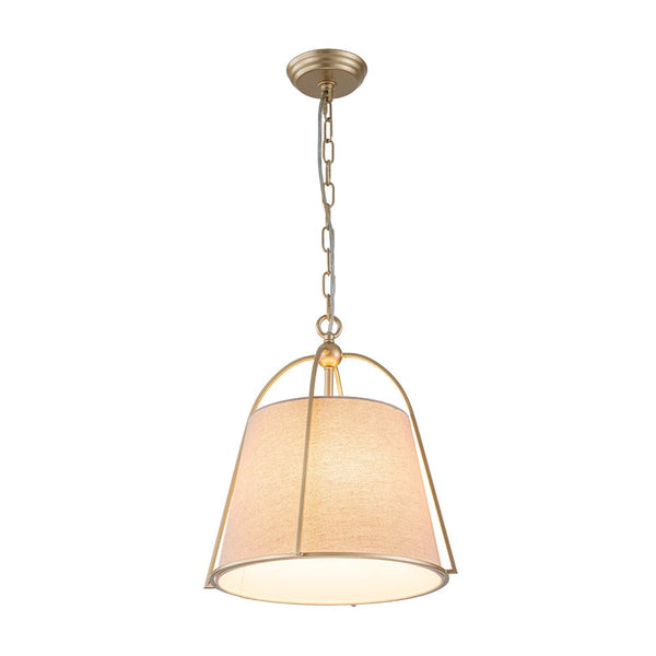 4-Light Classic Fabric Drum Chandelier | Champagne Gold Iron Pendant Light - Yiilighting