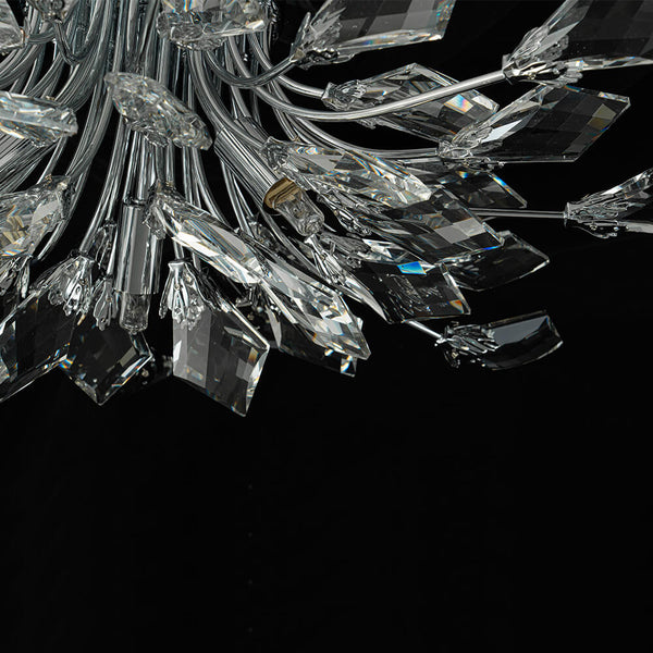 4 - Light Flower Branch Crystal Semi - Flush Mount Light - Yiilighting