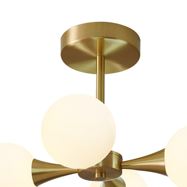4 - light Mid - Century Modern Opal Globe Ceiling Light - Yiilighting