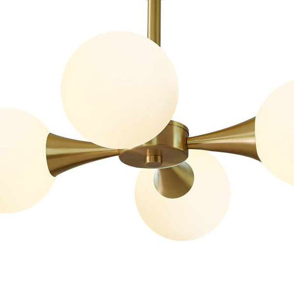 4 - light Mid - Century Modern Opal Globe Ceiling Light - Yiilighting