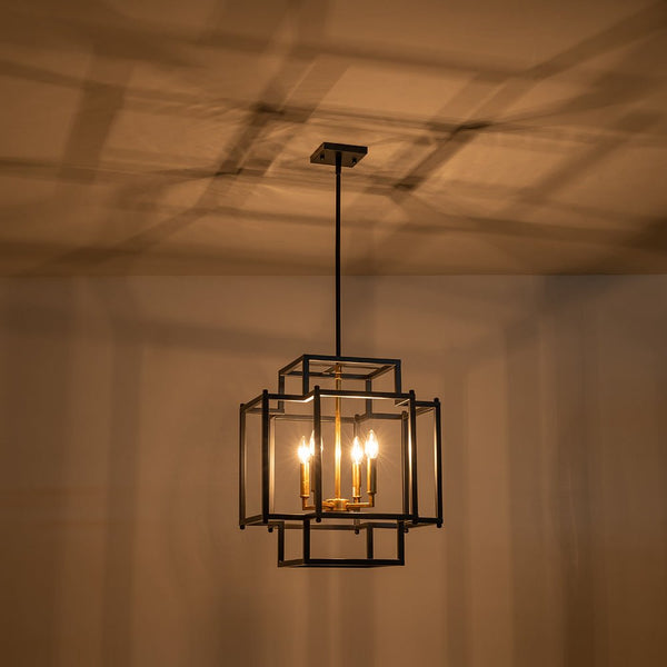 4 - Light Modern Farmhouse Sector Cage Pendant Light - Yiilighting