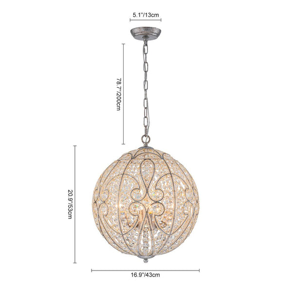 4/6 - Light Luxury Spherical Crystal Chandelier - Yiilighting