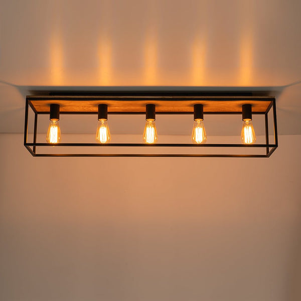 5 - Light Rectangular Cage Flush Mount Ceiling Light - Yiilighting