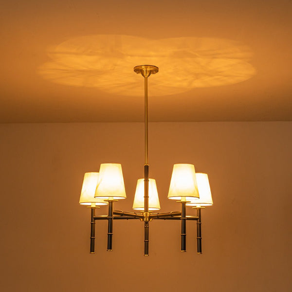 5 - Light Transitional Vintage Bamboo - Shaped Chandelier - Yiilighting