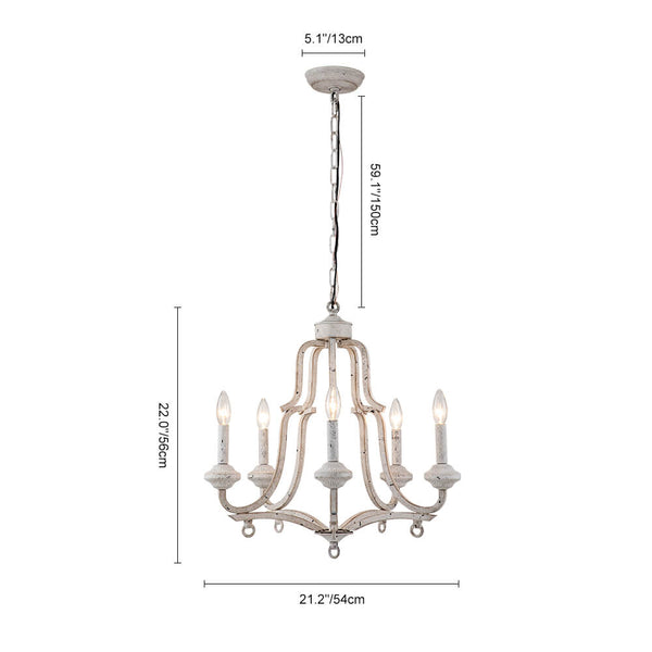 5 - Light Vintage French Candle Style Empire Chandelier - Yiilighting