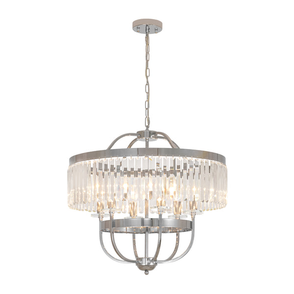 6-Light Glam Tiered Ring Crystal Circular Chandelier
