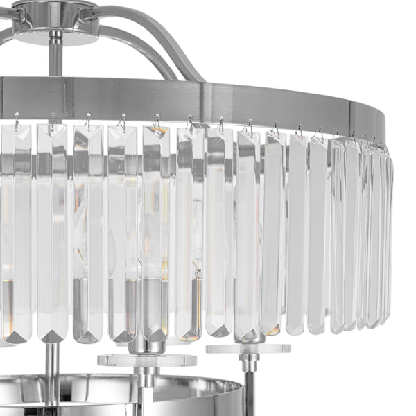 6-Light Glam Tiered Ring Crystal Circular Chandelier