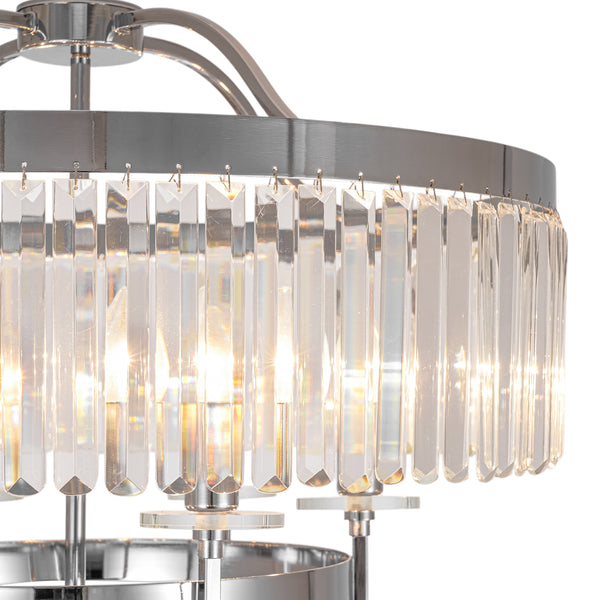 6-Light Glam Tiered Ring Crystal Circular Chandelier