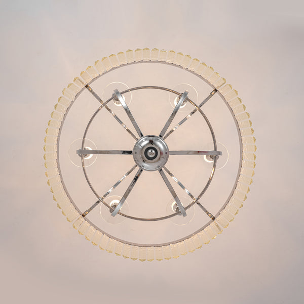 6-Light Glam Tiered Ring Crystal Circular Chandelier