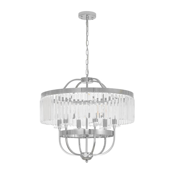 6-Light Glam Tiered Ring Crystal Circular Chandelier