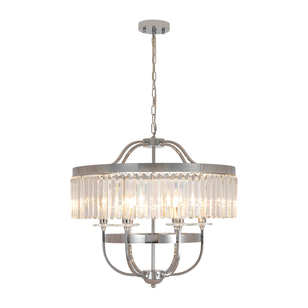 6-Light Glam Tiered Ring Crystal Circular Chandelier