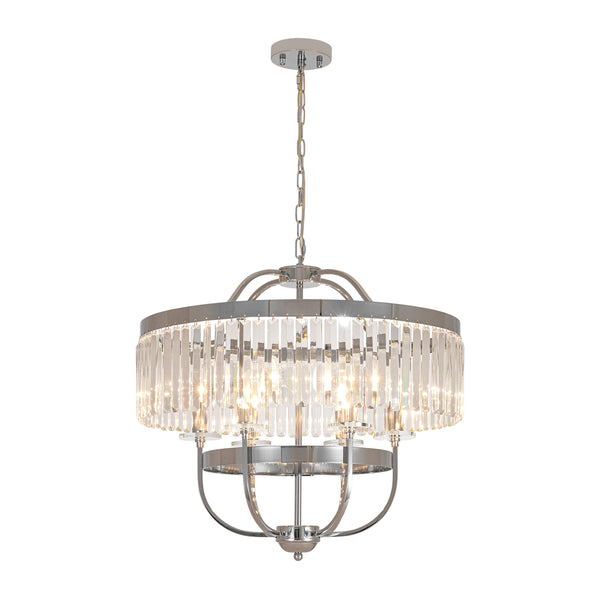 6-Light Glam Tiered Ring Crystal Circular Chandelier