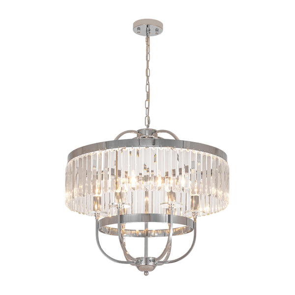 6-Light Glam Tiered Ring Crystal Circular Chandelier