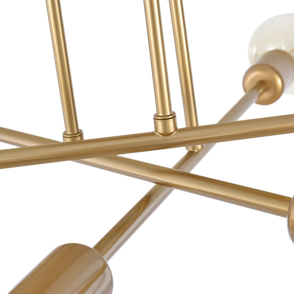 6 - Light Brass Sputnik Semi Flush Mount - Yiilighting