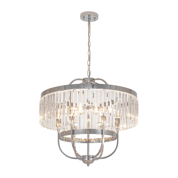 6-Light Glam Tiered Ring Crystal Circular Chandelier - Yiilighting