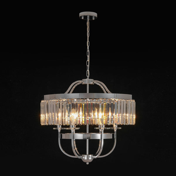 6-Light Glam Tiered Ring Crystal Circular Chandelier - Yiilighting
