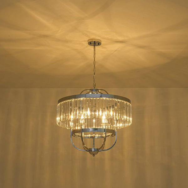 6-Light Glam Tiered Ring Crystal Circular Chandelier - Yiilighting