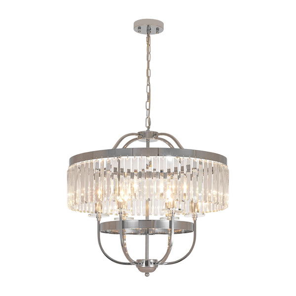 6-Light Glam Tiered Ring Crystal Circular Chandelier - Yiilighting