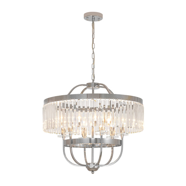 6-Light Glam Tiered Ring Crystal Circular Chandelier - Yiilighting