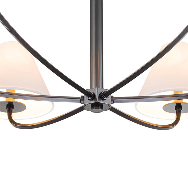 6 - Light Mid - century Curved Arm Metal Chandelier - Yiilighting