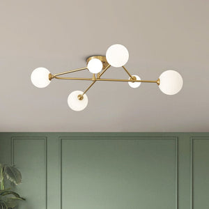 6 - Light Sputnik Cross Arm Semi Flush Mount Ceiling Light - Yiilighting