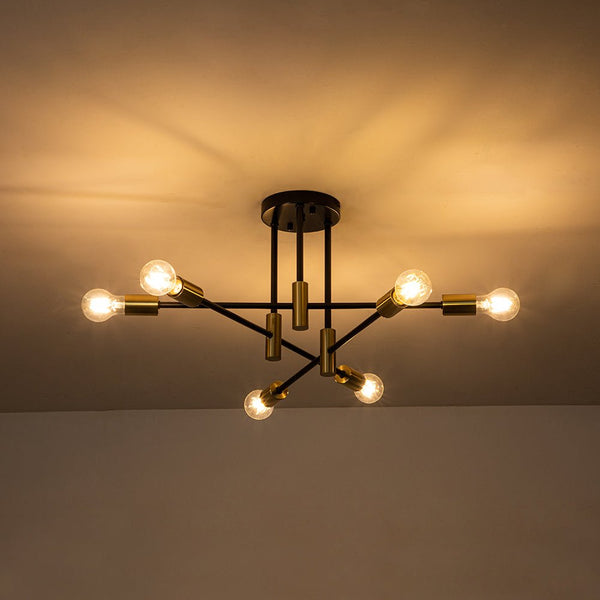 6/8 - Light Mid - Century Modern Sputnik Silhouette Semi Flush Mount - Yiilighting