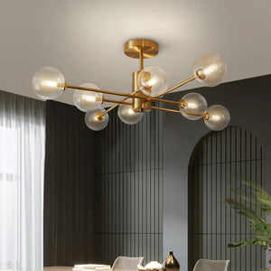 8 - Light Clear Glass Shade Sputnik Chandelier - Yiilighting