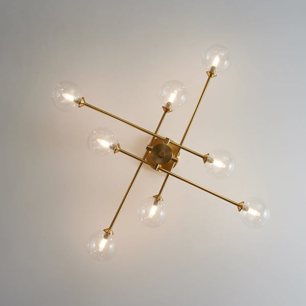 8 - Light Clear Glass Shade Sputnik Chandelier - Yiilighting