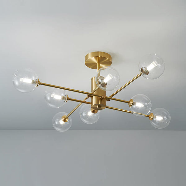 8 - Light Clear Glass Shade Sputnik Chandelier - Yiilighting