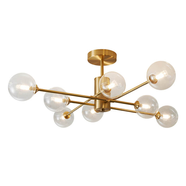 8 - Light Clear Glass Shade Sputnik Chandelier - Yiilighting