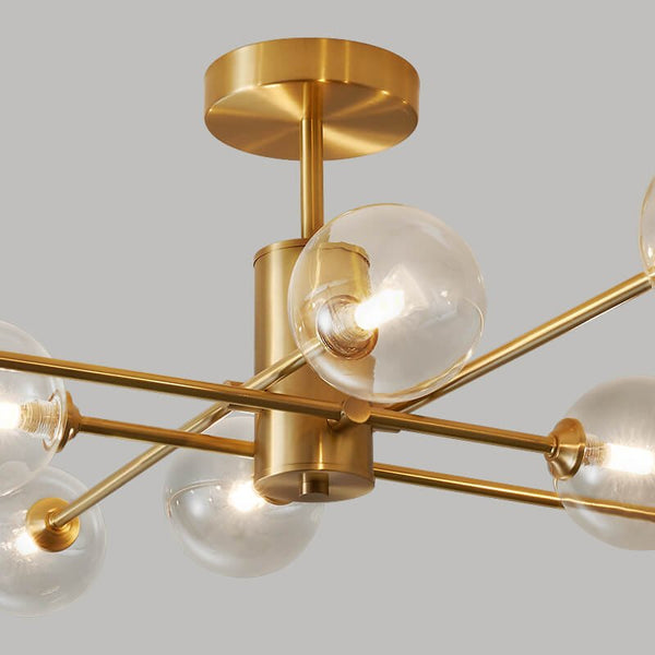 8 - Light Clear Glass Shade Sputnik Chandelier - Yiilighting