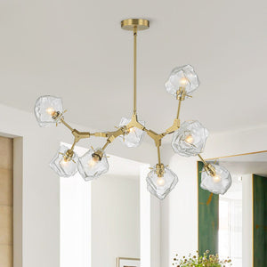 8 - Light Mid - century Branching Ice Glass Chandelier - Yiilighting