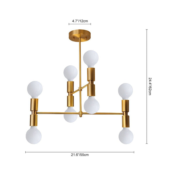 8 Light Mid - Century Modern Sputnik Semi Flush Ceiling Light - Yiilighting