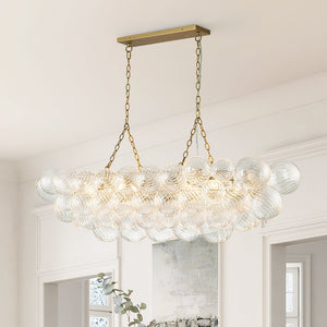 8 - Light Modern Bubble Glass Linear Chandelier - Yiilighting