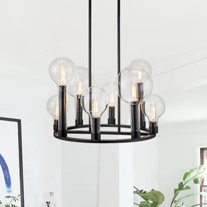 8 - Light Modern Farmhouse Wagon Wheel Chandelier - Yiilighting