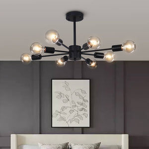 8 - Light Modern Linear Semi Flush Mount Sputnik Light - Yiilighting