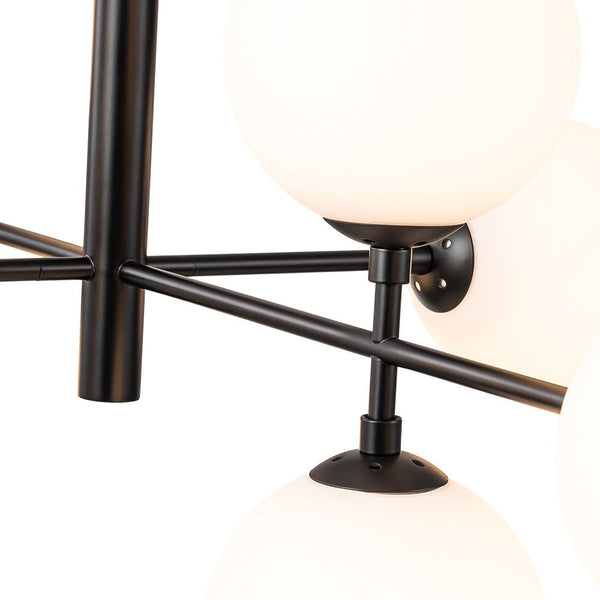 8 - Light Modern Sputnik Opal Globes Linear Chandelier - Yiilighting